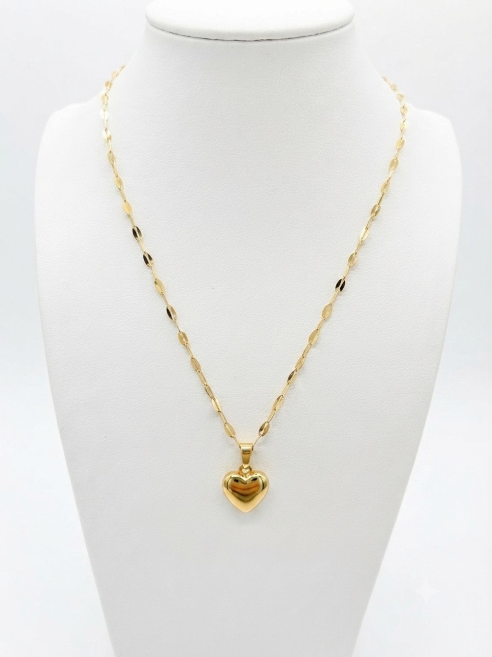 Gold Tone Heart Pendant Necklace - Women Jewelry, classic, preppy